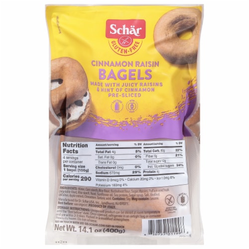 Schar Cinnamon Raisin Bagel Perspective: front