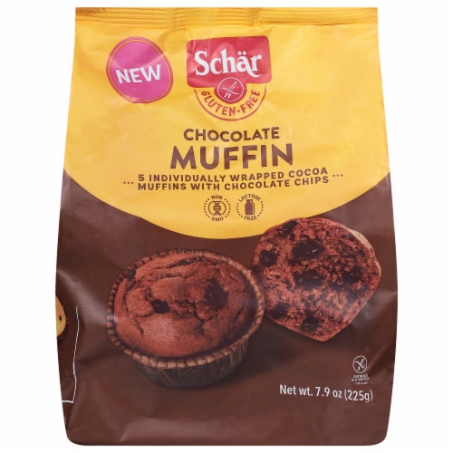 Schar Gluten Free Double Chocolate Muffins Perspective: front