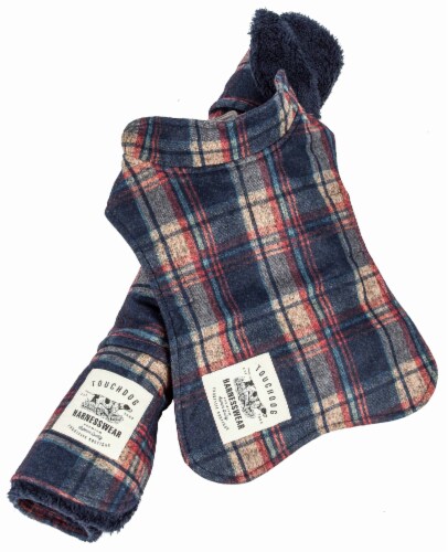 Touchdog 2-In-1 Tartan Plaided Dog Jacket With Matching Reversible Dog Mat Perspective: front