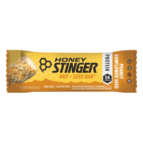 Honey Stinger® Nut + Seed™ Peanut & Sunflower Seed Protein Bar Perspective: front