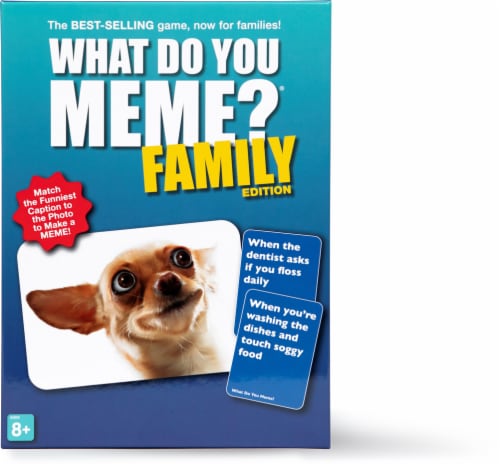 What Do You Meme?® Family Edition Card Game Perspective: front
