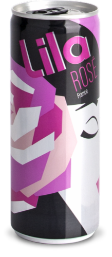 Lila Rose Canned Wine Perspective: front