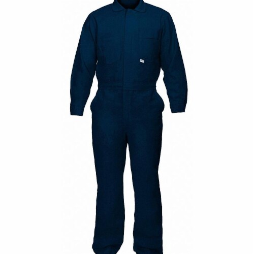 Chicago Protective Apparel Flame-Resistant Coverall,Navy Blue,XL 605-IND-N- XL Perspective: front