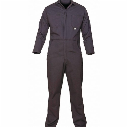 Chicago Protective Apparel Flame-Resistant Coverall,Navy Blue,L 605-USN-L Perspective: front