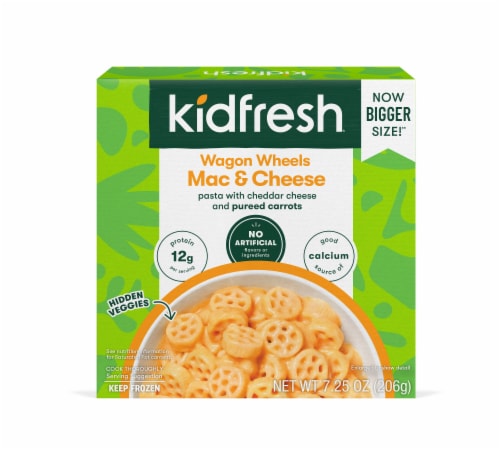 Kidfresh® Wagon Wheels Mac & Cheese Frozen Meal Perspective: front