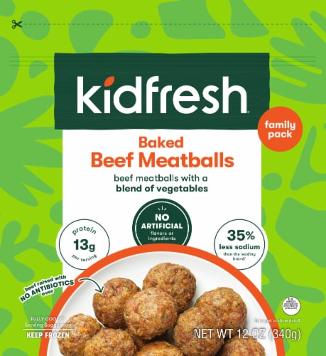 KidFresh® Baked Beef Meatballs Family Pack Perspective: front