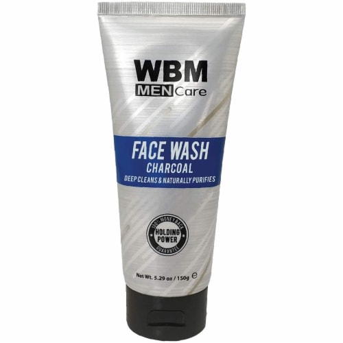 WBM Men Care Face Wash, Purifying & Hydrating Charcoal Cleanser, For All Skin Types | 5.29 Oz Perspective: front