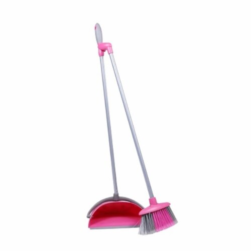 WBM Home Broom and Dustpan Set for Home, Fine Long Bristles, Multi