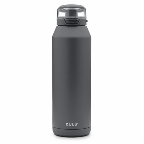 ZULU® Swift 40 Fluid Ounce Stainless Steel Vacuum Insulated Water Bottle - Grey Perspective: front