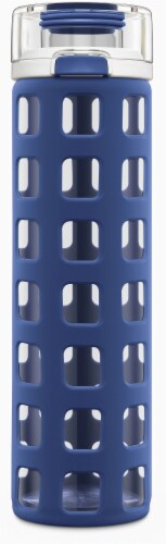 Ello Syndicate Glass Water Bottle - Bold Blue Perspective: front