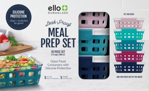 Ello DuraGlass Meal Prep Food Storage Container Set, 10 pc - QFC