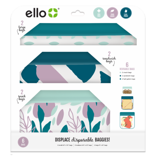 Ello® Spring Flowers Reusable Bags Perspective: front