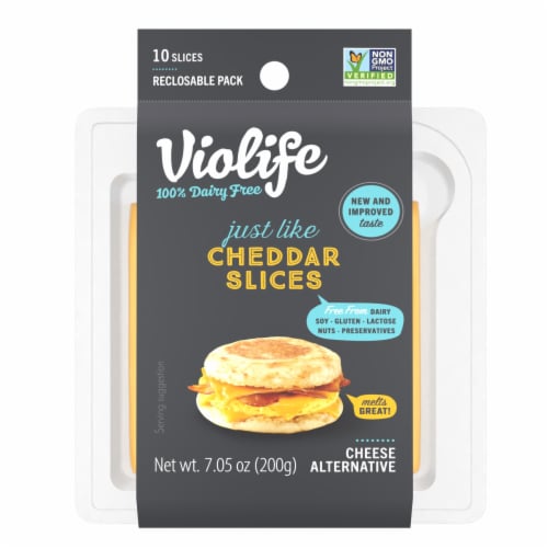 Violife Vegan Just Like Cheddar Slices Perspective: front