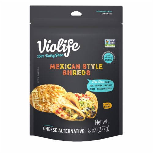 Violife Just like Mexican Style Shreds Shredded Cheese, Dairy-Free Vegan Perspective: front