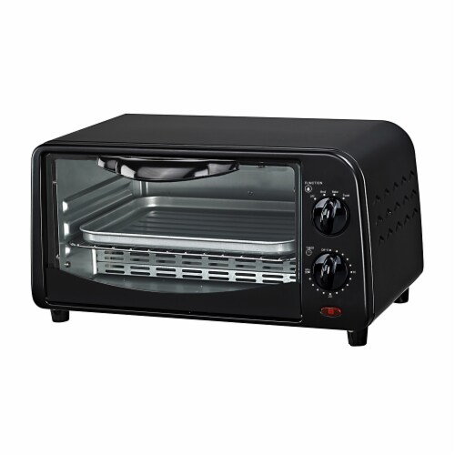 4-Slice Countertop Toaster Oven - Black Perspective: front