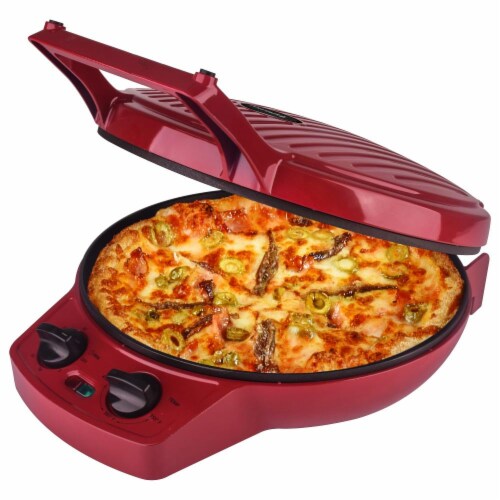 Courant 12 Inch Electronic Pizza Maker in Red with Temperature Control