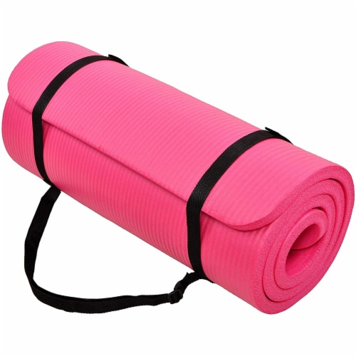 BalanceFrom GoCloud 1 Extra Thick Exercise Yoga Mat with Carrying Strap, Pink, 1 Piece - Fry's Food Stores BalanceFrom GoCloud 1 Extra Thick Exercise Yoga Mat with Carrying Strap, Pink, 1 Piece - Fry's Food Stores