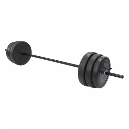 BalanceFrom Fitness Home Gym Steel Barbell Vinyl Weight Lifting Set, 100  Pounds, 1 Piece - Baker's