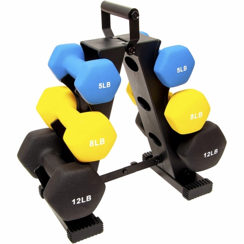 BalanceFrom Fitness 5, 8, and 12 Pound Neoprene Coated Dumbbell Set with  Stand, 1 Piece - Kroger