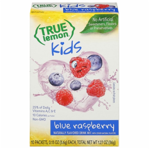 True Lemon® Kids Blue Raspberry Drink Mix Packets Perspective: front
