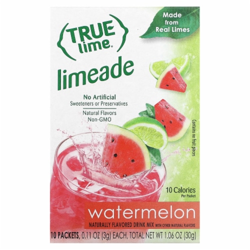 True Lime® Watermelon Limeade Drink Mix Packets Perspective: front
