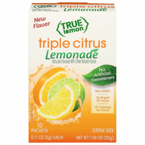 True Lemon® Triple Citrus Lemonade Drink Mix Packets Perspective: front