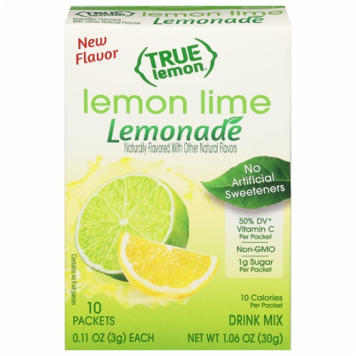 True Lemon® Lime Lemonade Drink Mix Packets Perspective: front