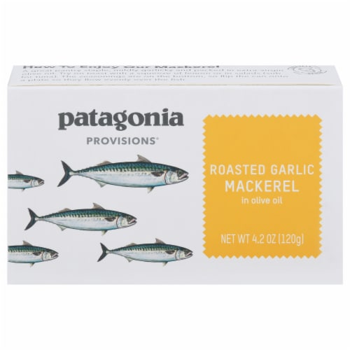Patagonia Provisions® Roasted Garlic Mackerel in Olive Oil Perspective: front