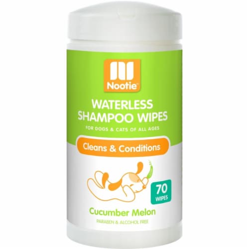 Nootie 64102200 Cucumber Melon Dog & Cat Waterless Shampoo Wipes - 70 Count Perspective: front