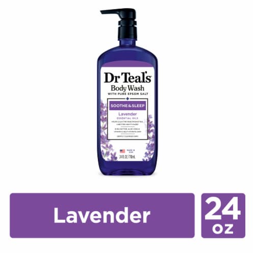Dr Teal's Pure Epsom Salt Soothe & Sleep Lavender Body Wash Perspective: front