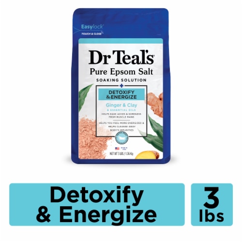 Dr Teal's® Detoxify & Energize Epsom Salt Magnesium Soak with Ginger & Clay Perspective: front