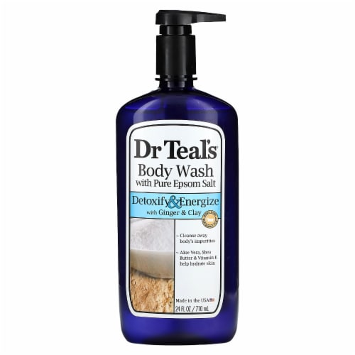 Dr Teal's Pure Epsom Salt Body Wash, Detoxify & Energize 24 oz Perspective: front