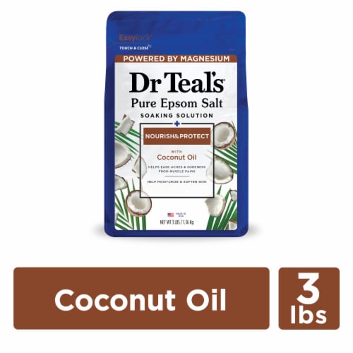 Dr Teal's® Nourish & Protect Coconut Oil Pure Epsom Salt Soaking Solution Perspective: front