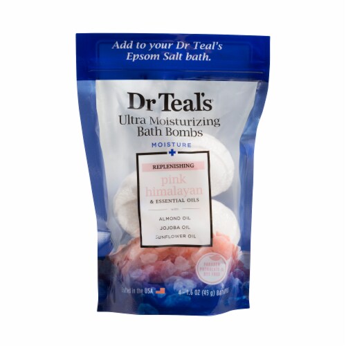 Dr Teal's Pink Himalayan Ultra Moisturizing Bath Bombs, 4 ct / 1.6 oz