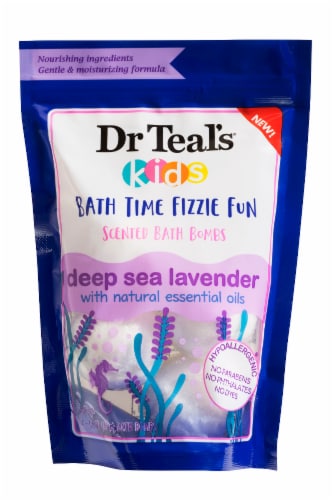 Dr Teal's Kids Bath Time Lavender Scented Bath Bombs Perspective: front