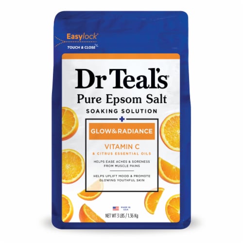 Dr Teal's® Glow & Radiance Epsom Salt Magnesium Soak with Vitamin C & Citrus Perspective: front