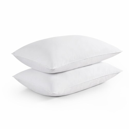 2 Pack Goose Feather Pillow Queen Perspective: front