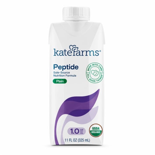 Kate Farms Peptide 1.0 Oral Supplement Plain 11 oz. Carton 12 Ct Perspective: front