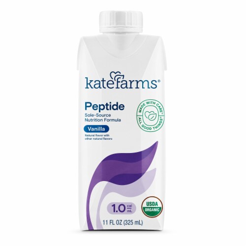 Kate Farms Peptide 1.0 Oral Supplement Vanilla 11 oz. Carton 12 Ct Perspective: front