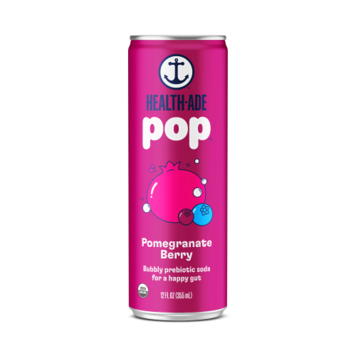 Health-Ade Pop™ Pomegrante Berry Probiotic Soda Perspective: front