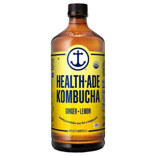 Health-Ade Ginger Lemon Kombucha Perspective: front