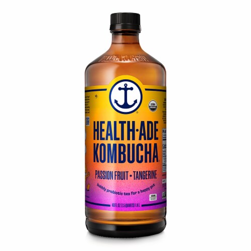 Health-Ade Kombucha® Passion Fruit Tangerine Kombucha Perspective: front