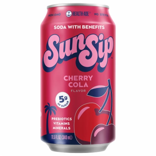 Health-Ade® Sunsip™ Cherry Cola Prebiotic Soda Can Perspective: front