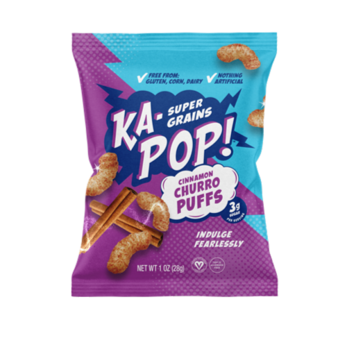 Ka-Pop! Super Grains Cinnamon Churro Puffs Perspective: front