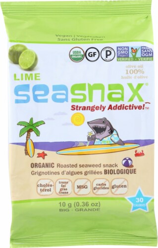 Seasnax Organic Seaweed Snack - Original - Case of 12 - 1.08 oz