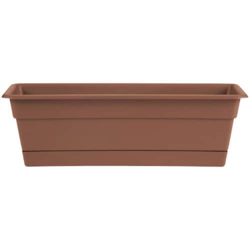 Bloem Dura Cotta 24 In. Plastic Terra Cotta Flower Box DCBT24-46 Perspective: front