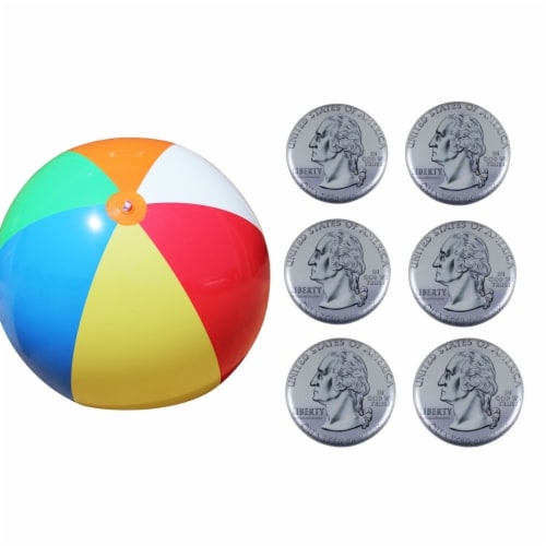 Jet Creations JC D024 8 ft. Beach Ball 6 Piece US Flying Coin US Quarter 6 Kroger