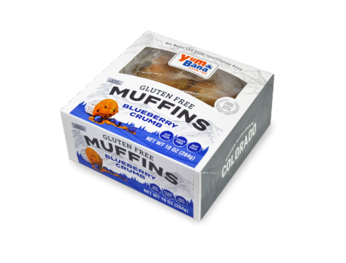 Yumbana® Gluten Free Blueberry Crumb Muffins Perspective: front