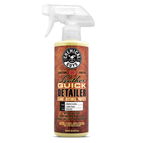 Chemical Guys Leather Quick Detailer Cleans Restores Protects Perspective: front