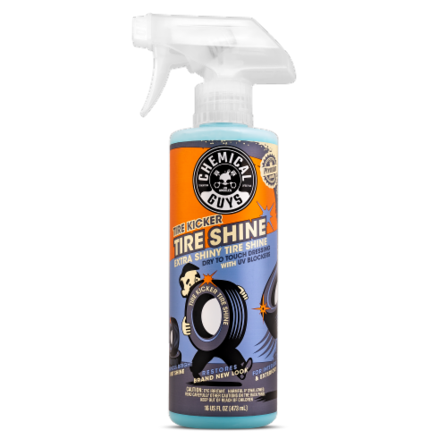 Chemical Guys Tire Kicker Tire Shine Extra Shiny Tire Shine Dry To Touch Dressing With UV Blockers Perspective: front